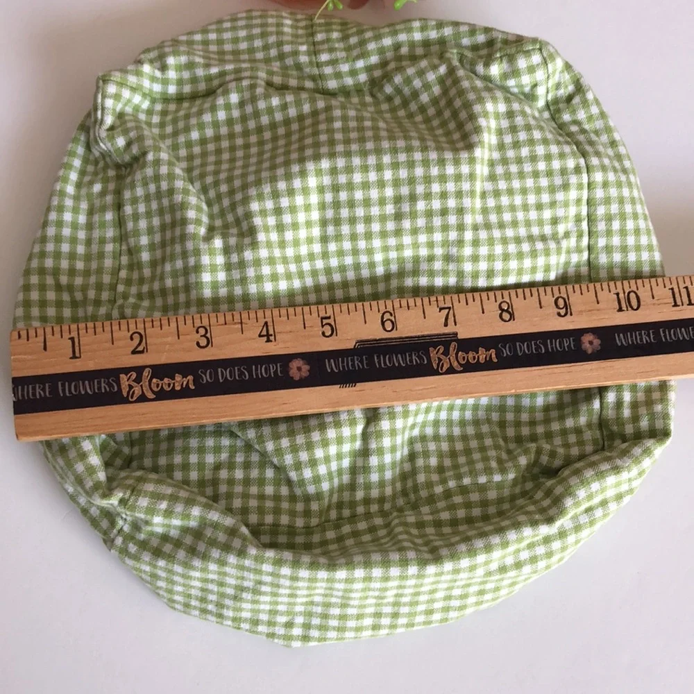 Pottery Barn Kids Sabrina Green and White Gingham Small Drawstring Sham
